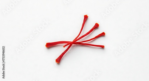 Vibrant red saffron threads isolated on white background for culinary uses