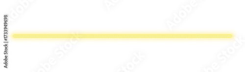 Obraz na plátně Yellow neon dotted light line sparkle png