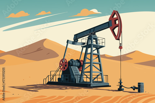 Stunning Oil Pump Jack Desert Bold Energy Resou Professional Photo