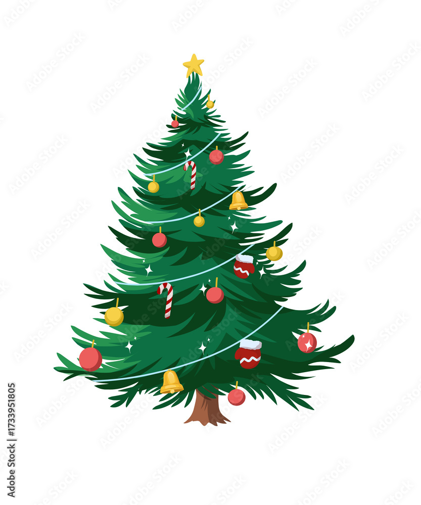 Fototapeta premium Christmas tree vector image, Christmas tree vector PNG
