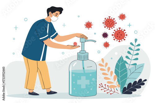 Elegant Person Using Hand Sanitizer Bold Hygiene Premium Digital Asset