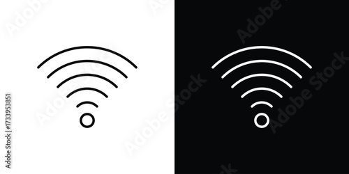Wifi icon outline pictogram isolated on white. Vector Icon shape.