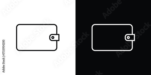 Wallet icon outline pictogram isolated on white. Vector Icon shape.