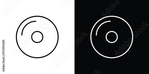Vinyl icon outline pictogram isolated on white. Vector Icon shape.