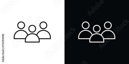 Users icon outline pictogram isolated on white. Vector Icon shape.