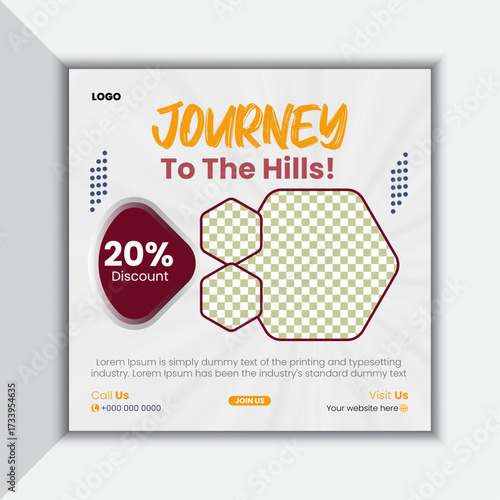 Travel and trip social media post design 