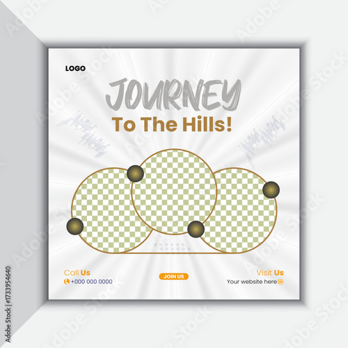 Travel and trip social media post design 