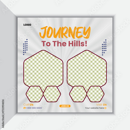 Travel and trip social media post design 