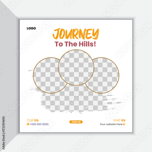 Travel and trip social media post design 