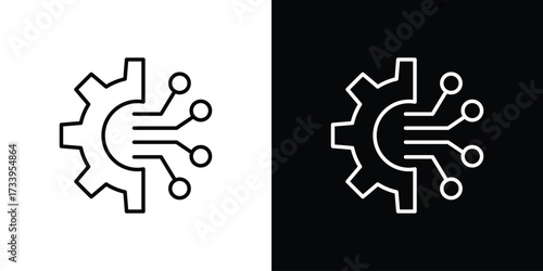 Transform icon outline pictogram isolated on white. Vector Icon shape.
