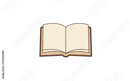 An open book illustration, showcasing blank pages, perfect for reading, writing, and learning.