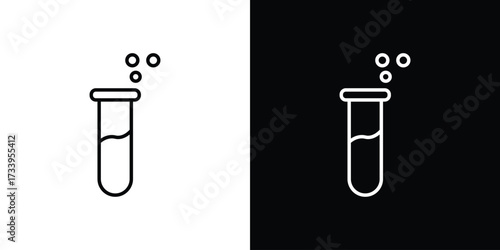 Test tube icon outline pictogram isolated on white. Vector Icon shape.