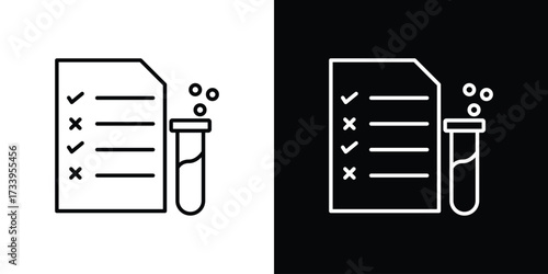 Test icon outline pictogram isolated on white. Vector Icon shape.