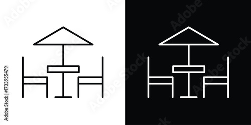 Terrace icon outline pictogram isolated on white. Vector Icon shape.