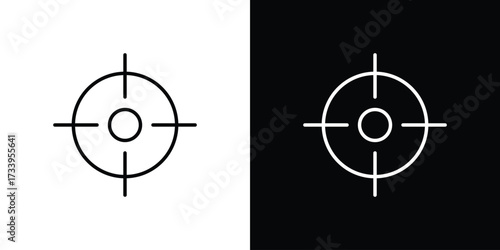 Target icon outline pictogram isolated on white. Vector Icon shape.