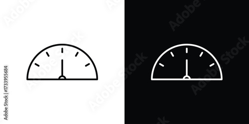 Tachometer icon outline pictogram isolated on white. Vector Icon shape.