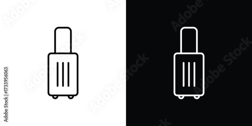 Suitcase icon outline pictogram isolated on white. Vector Icon shape.