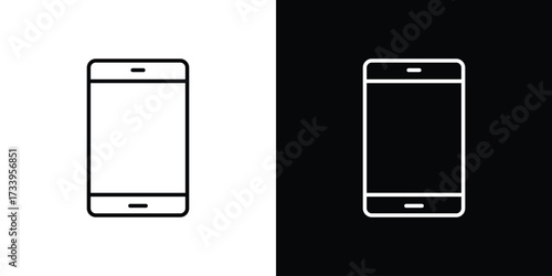 Smartphone icon outline pictogram isolated on white. Vector Icon shape.