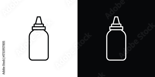 Sauce icon outline pictogram isolated on white. Vector Icon shape.