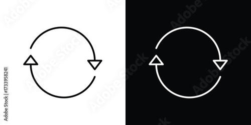 Refresh icon outline pictogram isolated on white. Vector Icon shape.