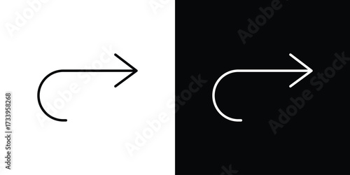 Redo icon outline pictogram isolated on white. Vector Icon shape.