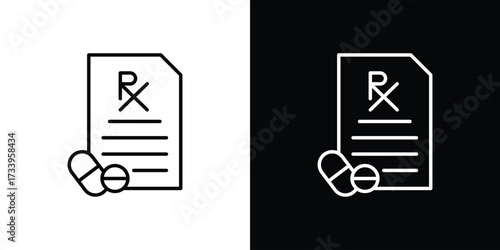 RX icon outline pictogram isolated on white. Vector Icon shape.