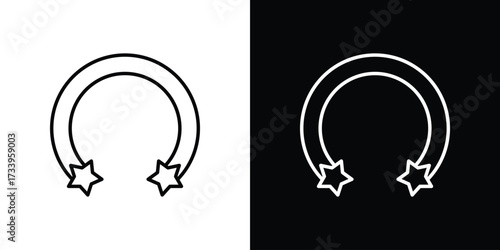 Piercing icon outline pictogram isolated on white. Vector Icon shape.