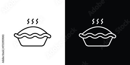 Pie icon outline pictogram isolated on white. Vector Icon shape.