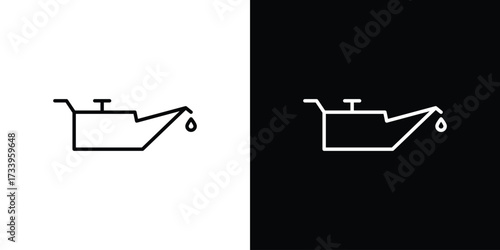 Oil can icon outline pictogram isolated on white. Vector Icon shape.