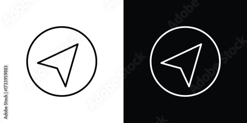 Navigation icon outline pictogram isolated on white. Vector Icon shape.