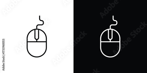 Mouse icon outline pictogram isolated on white. Vector Icon shape.
