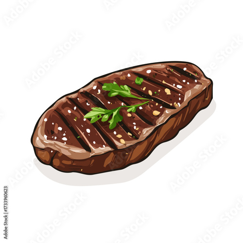 Carne Asada, flat style 2D vector image, isolated on a white background