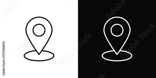 Map marker icon outline pictogram isolated on white. Vector Icon shape.