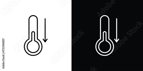 Low Temperature icon outline pictogram isolated on white. Vector Icon shape.