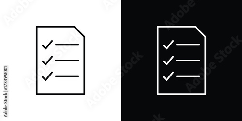 List check icon outline pictogram isolated on white. Vector Icon shape.