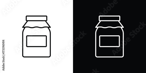 Jam icon outline pictogram isolated on white. Vector Icon shape.