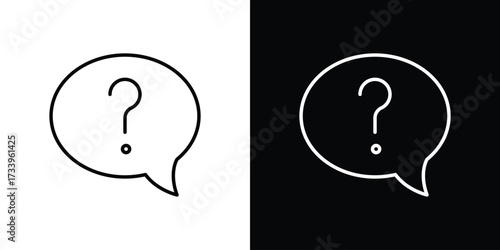 Interrogation icon outline pictogram isolated on white. Vector Icon shape.