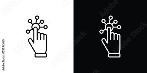 Interactive icon outline pictogram isolated on white. Vector Icon shape.