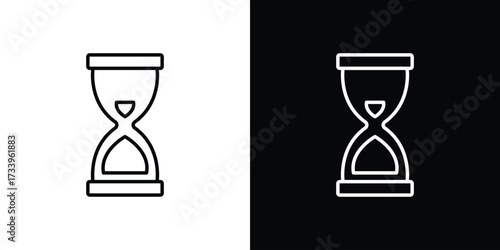 Hourglass icon outline pictogram isolated on white. Vector Icon shape.