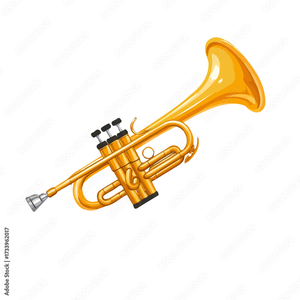 Obraz premium Flat 2D Trumpet Valve Oil illustration, vector graphic in icon style, on white background