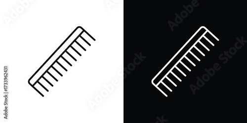 Hair brush icon outline pictogram isolated on white. Vector Icon shape.