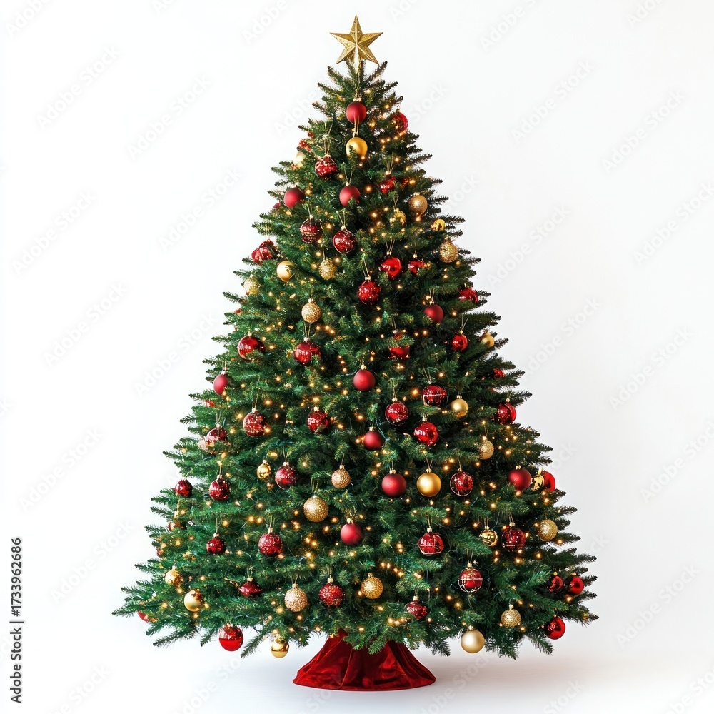 Fototapeta premium Real Christmas tree christmas decorated christmas tree.