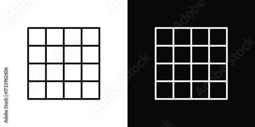 Grid icon outline pictogram isolated on white. Vector Icon shape.