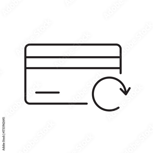 A vector icon of recurring or scheduled payments with dollar sign and arrow loop, created in line style with editable stroke