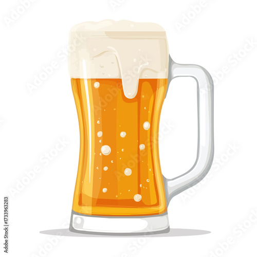 Beer, flat style 2D vector image, isolated on a white background