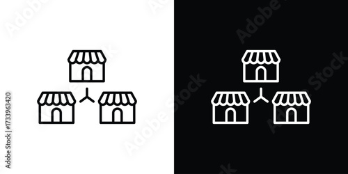 Franchise icon outline pictogram isolated on white. Vector Icon shape.