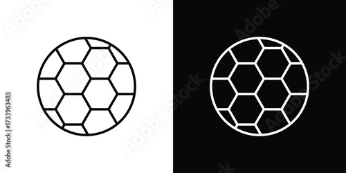 Football icon outline pictogram isolated on white. Vector Icon shape.