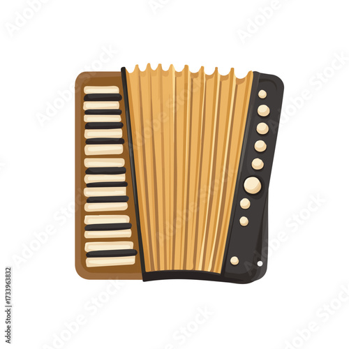 Accordion Bellows Strap, flat style 2D vector image, isolated on a white background
