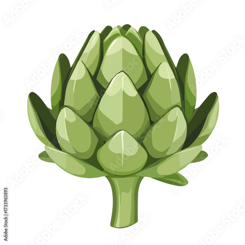2D flat vector illustration of a Artichoke in icon style, isolated on white background