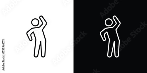 Fitness exercise icon outline pictogram isolated on white. Vector Icon shape.
